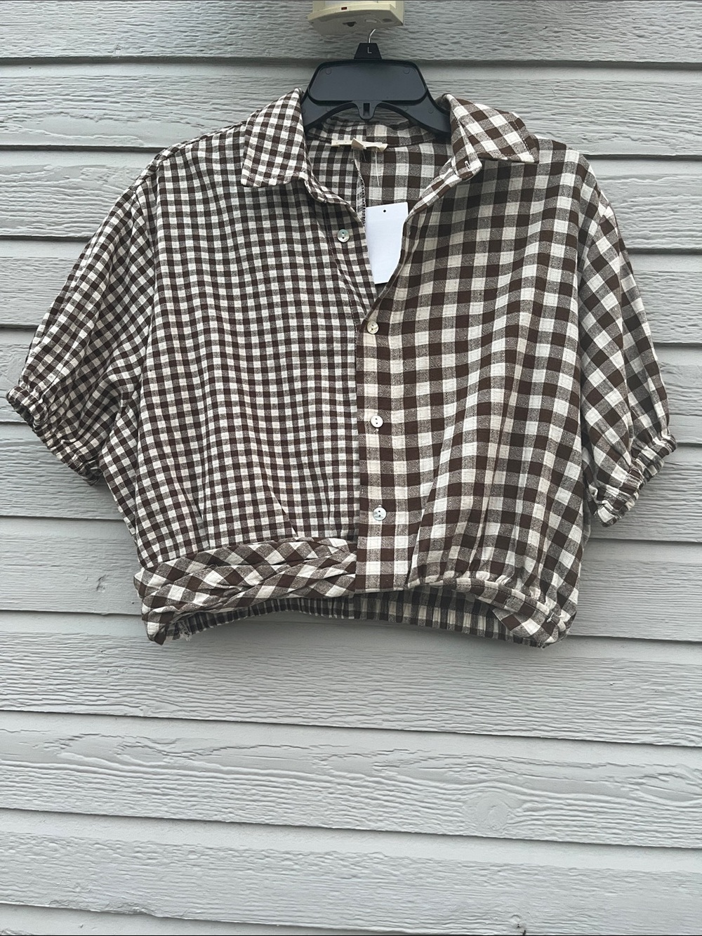 Promesa Black and White Checkered Crop Top